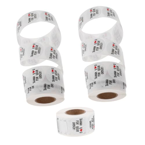 SHINEOFI 3Roll Pack Rund Selbstklebende Thank You For Your Order Aufkleber Rückstandsfrei Vielseitig für Versand Umschläge Verpackungen Praktisch für Kleine Unternehmen Party und von SHINEOFI