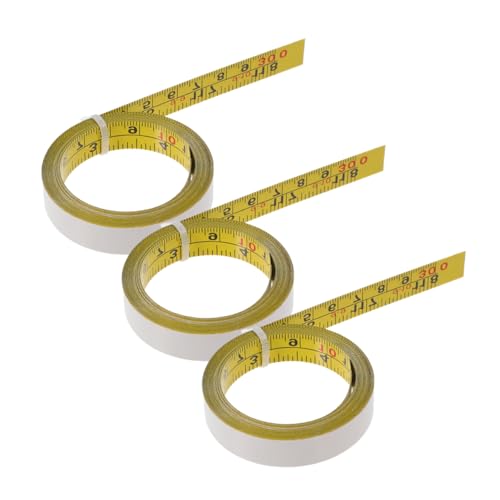 SHINEOFI 3Roll Selbstklebendes Stahl Maßband Flexible Wiederverwendbare Messskala mit Klaren und Zentimeterangaben Robuste Klebefläche für Holzarbeiten und Zeichentisch von SHINEOFI