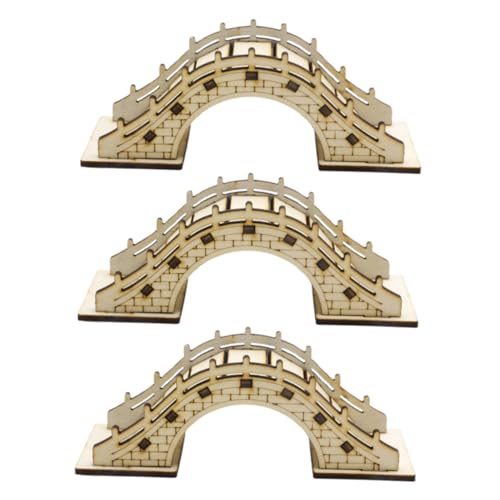 SHINEOFI 3Stücke Vintage Bogenbrücke Bemalbarem Holz für Feengarten Puppenhaus Outdoor Dekoration Bastelprojekte Tragbar und Kreativ Gestaltbar von SHINEOFI