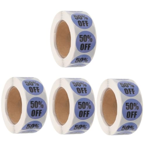 SHINEOFI 4 Rollen -Aufkleber kleine Klebeetiketten Vinyl runden Punktaufkleber Etiketten Aufkleber ad tab klebepunkte Einzelhandelsetiketten Runde Ladenaufkleber abziehbilder von SHINEOFI