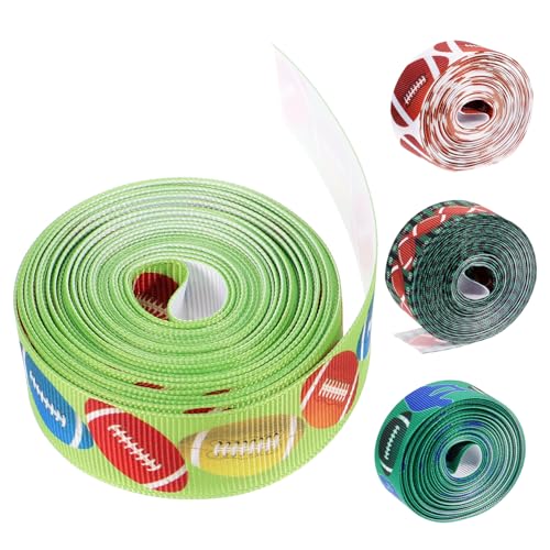 SHINEOFI 4 Rollen Geschenkangebot Blau farbig Schleife Satinband seidenband ribbon bandalette wohnraumdeko Fußballmuster Band mit Kugelmuster gestaltetes Geschenkband Stoff Colorful SHINEOFI 4 Rollen Geschenkangebot Blau farbig Schleife Satinband seidenband ribbon bandalette wohnraumdeko Fußballmuster Band mit Kugelmuster gestaltetes Geschenkband Stoff Colorful von SHINEOFI