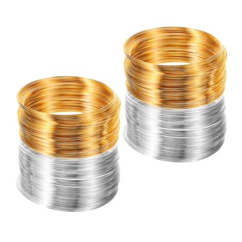 SHINEOFI 4 Rollen Memory Wire Schmuckdraht für Damen Flexibler Dünner Basteldraht mit Formstabilität für DIY Armbänder Halsketten Ringe Ohrringe Hautfreundlich Leicht Präzises von SHINEOFI