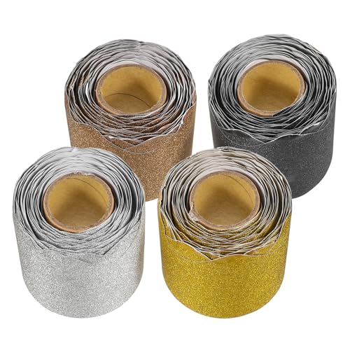 SHINEOFI 4 Rollen Schwarzer Pinnwandrand Pinnwand Für Schlafzimmer Trimmen Abdeckung Geburtstag Pinnwand Feiertags-bulletin-board-grenzen Wohnkultur Rand Abschneiden Für Wand Hängend Papier von SHINEOFI