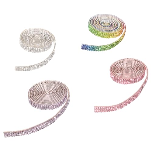 SHINEOFI 4 Rollen Selbstklebendes Strassband mit Funkelnden Resin Diamanten Glitzernde Bling Dekobänder Flach und Formbeständig für Diy Accessoires Hochzeiten Kleidung und Taschen SHINEOFI 4 Rollen Selbstklebendes Strassband mit Funkelnden Resin Diamanten Glitzernde Bling Dekobänder Flach und Formbeständig für Diy Accessoires Hochzeiten Kleidung und Taschen von SHINEOFI