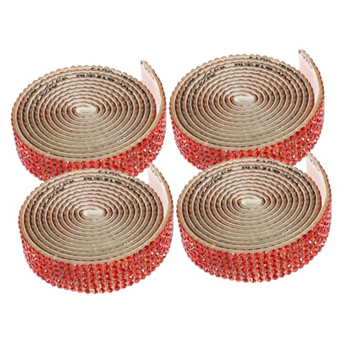 SHINEOFI 4 Rollen Sparkling Strassband Selbstklebende Bügelsteine für Kleidung Gürtel DIY Dekoration Glitzer Applikation Rot Reihen Breit Handarbeit SHINEOFI 4 Rollen Sparkling Strassband Selbstklebende Bügelsteine für Kleidung Gürtel DIY Dekoration Glitzer Applikation Rot Reihen Breit Handarbeit von SHINEOFI