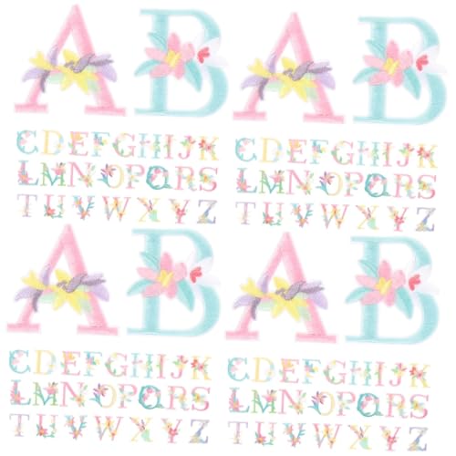 SHINEOFI 4 Sätze Aufnäher Applikationen Für Kleidung Stoffbuchstaben Nähapplikation Bestickte Buchstaben Zum Aufbügeln Stickbuchstaben Buchstaben Zum Aufbügeln Für Stoff 26 Stück * 4 von SHINEOFI