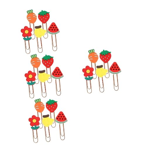 SHINEOFI 4 Sätze Büroklammer Lesezeichen Papierclips Mehrfarbige Büroklammern Geldumschläge Briefumschlag Kleine Papierklammern Kreativ Geformte Büroklammern Weiches Gummi 20 Stück * 4 von SHINEOFI