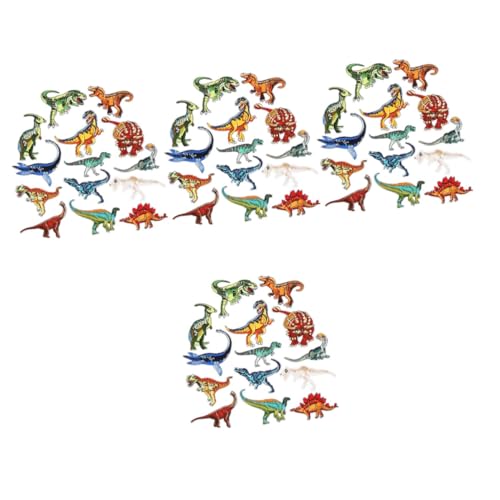 SHINEOFI 4 Sätze Drachen Stickerei Patches Dinosaurier Plüsch Einfarbig Vinyl Durchsichtiger Stoff Poster Dinosaurier Partygeschenke Dinosaurier Dekorationsaufkleber 14 Stück * 4 von SHINEOFI