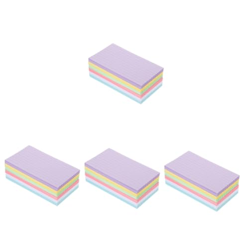 SHINEOFI 4 Sätze Farbige Karteikarten Schreibutensilien Büromaterial Schreibwaren Tragbare Notizkarten Karteikarten Lernen Speicher Flashcards Karteikarten Farbig Papier 300 Blätter * 4 von SHINEOFI