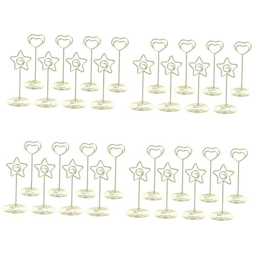 SHINEOFI 4 Sätze Fotokartenhalter Etikett Karteninhaber Würzen Aufkleber Name Kartenhalter Broschüre Inhaber Der Tabellennummer Einstellung Hochzeitsordner Zinklegierung Golden 8 Stücke * 4 von SHINEOFI