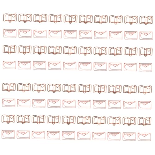 SHINEOFI 4 Sätze Geformte Büroklammer Befestigungsclips Für Dokumente Mehrzweck-büroklammern Clips Klemmen Papiersortierklammern Büroklammern Mittel Rose Gold Rostfreier Stahl 20 Stück * 4 von SHINEOFI