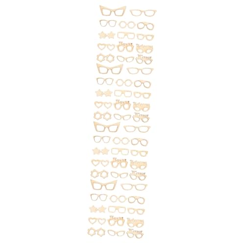 SHINEOFI 4 Sätze Gläser Holzspäne Gläser Bemalen Diy Gläser Aus Holzscheiben Leere Brillenausschnitte Zarte Ausschnitte Anhänger Kindergarten Diy Bastelzubehör Hölzern 17 Stück * 4 von SHINEOFI