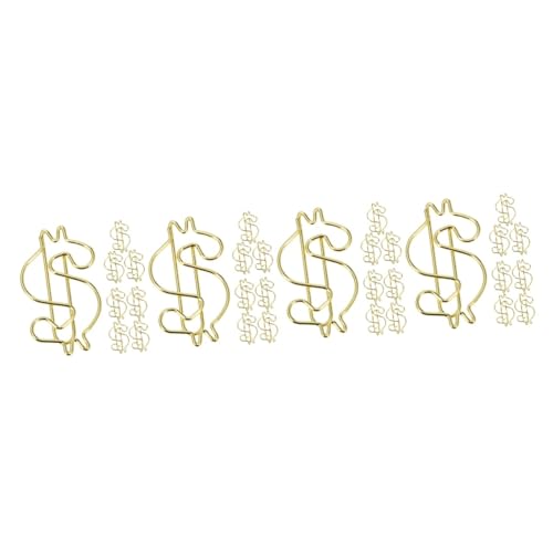 SHINEOFI 4 Sätze Goldene Büroklammer Geformt Büro Schule Büroklammern Clips Büro Organisation Büroorganisation Büroklammern in Dollarform Hängende Bilder Drücken Legierung 10 Stück * 4 von SHINEOFI