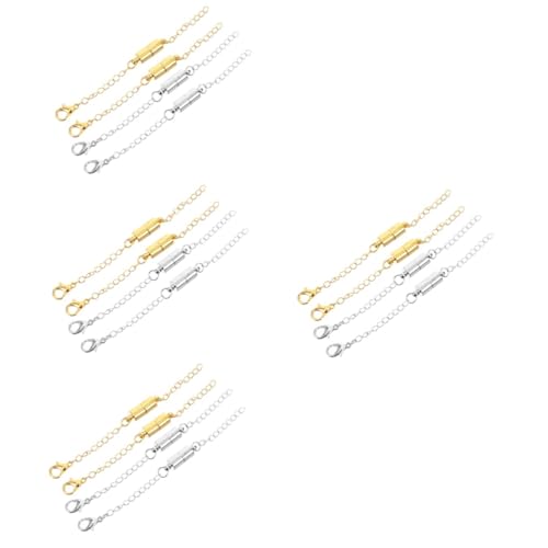 SHINEOFI 4 Sätze Halskettenverlängerung Verwenden Extender Schmuckverlängerungen Armband Verlängerungskette Kettenverlängerung Mit Verschluss Verlängerungsketten Kupfer 4 Stück * 4 von SHINEOFI