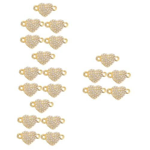 SHINEOFI 4 Sätze Herz Magnetverschluss Verschlüsse Stecker Schließe Schlüssel Verschluss Für Halsketten Magnetverschluss Für Armband Herz-magnet-armband-charm Legierung Golden 5 Stücke * 4 von SHINEOFI
