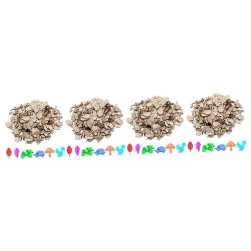 SHINEOFI 4 Sätze Holzspäne Für Waldtiere Und Pflanzen 200Er Packung Zum Basteln Von Ornamenten Unfertig Jumbo Dicke Token Kit Streifen Holzscheiben Schnitzerei Große 200 Stück * 4 von SHINEOFI