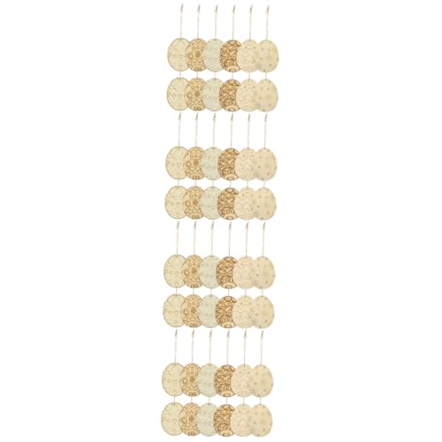 SHINEOFI 4 Sätze Holzspan-ornamente Osterbasteln Basteln Für Ostern Easter Decoration Easter present Dekoration Schmücken Party Weiß Holzeier Zum Basteln Holzausschnitte Hölzern 60 Stück * 4 von SHINEOFI