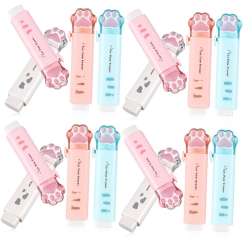 SHINEOFI 4 Sätze Katzenklauen Radiergummi Einziehbar Thematisiert Matschig Hallo Radiergummi Erasers for Cautsch Süße Katzenpfoten-radiergummis Kleine Radiergummis 4 Stück * 4 von SHINEOFI
