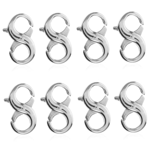 SHINEOFI 4 Sätze Lanyard Karabinerverschluss Karabinerverschlüsse Drehverschluss Magnetverschlüsse Für Halsketten Silberkette Halskette Silber Kettenverschluss Stahl 2 Stücke * 4 von SHINEOFI
