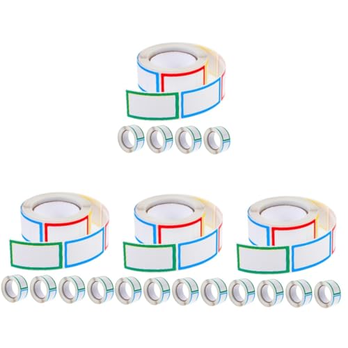 SHINEOFI 4 Sätze Leerer Aufkleber Bunt Aufkleber Für Glasetiketten Hochzeit Etikettenhersteller Etiketten Für Klebrig Flasche Studenten-klebeetikett Tag-aufkleber Papier 5 Rollen * 4 von SHINEOFI