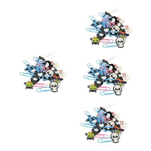 SHINEOFI 4 Sätze Lesezeichen Halloween Dekoration Halloween-dekoration Paperclips Drinnen Party Geister Halloween -dekorationen Halloween-büroklammer Pvc-weichkleber 20 Stück * 4 von SHINEOFI