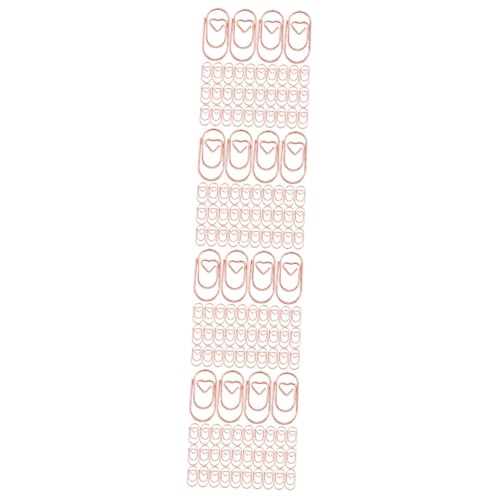 SHINEOFI 4 Sätze Lustige Papierclips Büroklammern Für Dokumente Verfolgung Lesezeichen Klammer Büroartikel Dokumentclips Mini-büroklammern Draht Aus Kohlenstoffstahl Rose Gold 200 Stück * 4 von SHINEOFI