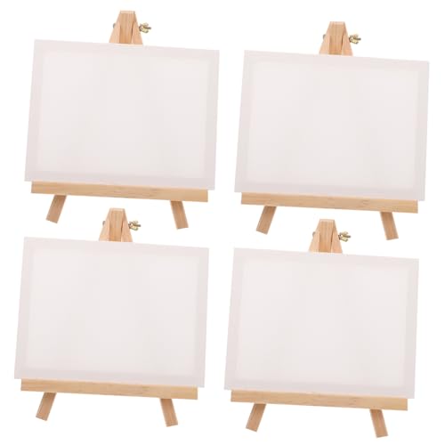 SHINEOFI 4 Sätze Mini- acrylbilder fotorahmen set Bilderrahmen Set bilderrahmen-set Leinwandplatte steht Kunst kleine winzige Malleinwand malen und Staffelei hölzern von SHINEOFI