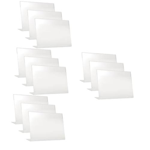 SHINEOFI 4 Sätze Preisschild Produktetiketthalter Etikettenhalter Steht Inhaber Anzeige Acryl-literaturhalter Werbeschilder Ladenschildständer Vertikaler Schilderhalter 3 Stück * 4 von SHINEOFI
