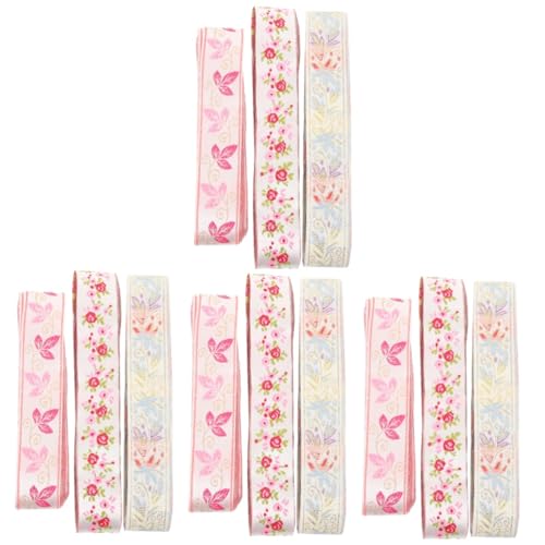 SHINEOFI 4 Sätze Retro Blumenband Zubehör Dekoratives Gurtband Zubehör 2672 + 2682 + 2688 3 Stück Brautparty Dekorationen Sackleinen Seidenband Tanzband Schleifen Für 3 Rollen * 4 von SHINEOFI
