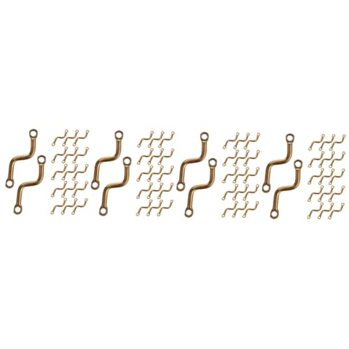 SHINEOFI 4 Sätze S-förmiger Verbindungs Stab Bausatz Tonperlen Schmuck Rocailles Armband -making -kit Kettenverlängerungen Perlen-kit Reize Stränge Schließe Messing Golden 150 Stück * 4 von SHINEOFI