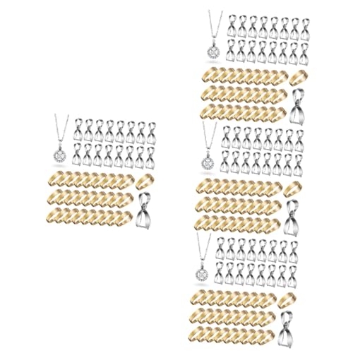 SHINEOFI 4 Sätze Schmuck Herstellen Schmuckherstellung Verschlüsse Für Halsketten Halskettenverschluss Zum Schichten Schließe Schnell Kettenverbinder Klemmclips Metall Messing 100 Stück * 4 von SHINEOFI