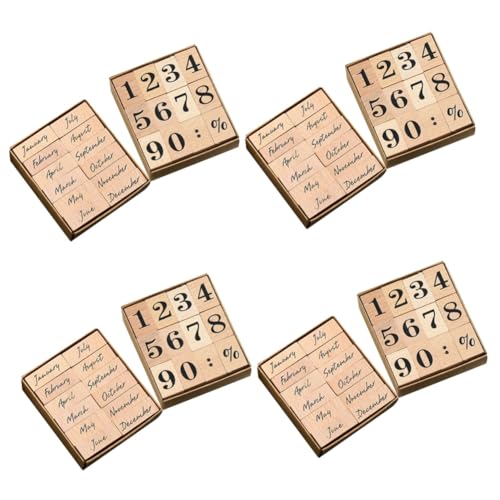 SHINEOFI 4 Sätze Tragbare Holzstempel Weihnachtsstempel Weihnachtsbriefmarken Benutzerdefinierter Wachssiegelstempel Für Immer Briefmarken Holzhandwerksstempel Stempel Aus Ton 24 Stück * 4 von SHINEOFI