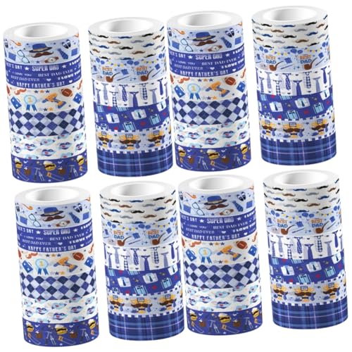SHINEOFI 4 Sätze Transparentes Rollband Regenbogen Kunsthandwerk Vater Scrapbooking -vorräte Bastelband Selbstklebende Diy-klebebänder Aufkleber 12 Rollen * 4 von SHINEOFI