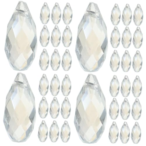 SHINEOFI 4 Sätze Wassertropfen Lose Glasperlen Anhänger Für Die Schmuckherstellung Träne Perlen Zum Basteln Diy-perlen Ab Perlen Für Schmuckhersteller Glas-anhänger 30 Stück * 4 von SHINEOFI