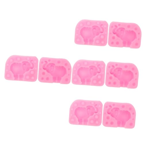 SHINEOFI 4 Sets Silikon Elefantenformen Seifenformen Kuchendekorationsformen 3D Elefanten Schokoladenformen Fondantformen DIY Schokoladenform Backformen Runde Formen Seife Rosa von SHINEOFI