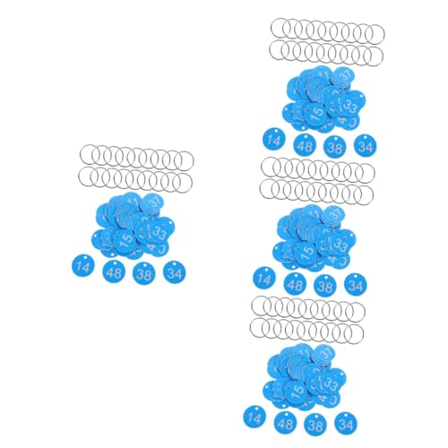 SHINEOFI 4 Sets Ventiletiketten Schlüsselanhänger Ringe Ketten Nummernschlüsselanhänger Nummerierter Schlüsselanhängerhalter Schlüsselanhängerzubehör Schlüsseletiketten Nummernanhänger von SHINEOFI
