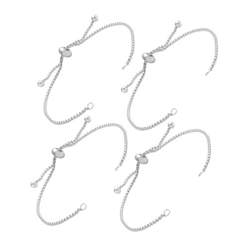 SHINEOFI 4 Stück Armband Schieber Verlängerungsketten Armbandverlängerung Verstellbarer Schieber Armbandherstellung Halsketten Kettenverlängerung Armband Verlängerungskette von SHINEOFI