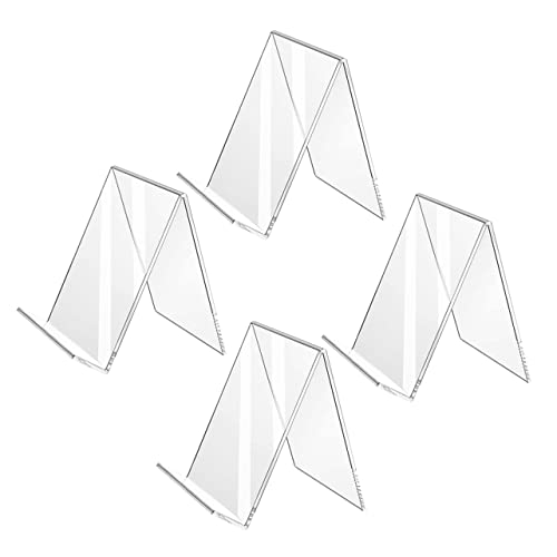SHINEOFI 4 Stück Buchhalter Aus Acryl Kleiner Plattenständer Displayhalter Bilderstaffeleien Für Ausstellungstische Reservierte Schilder Für Tische Staffelei Anzeigen Desktop -stand Monitor von SHINEOFI