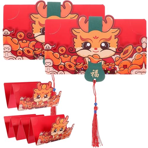 SHINEOFI 4 Stück Dragon Year Rote Umschläge Glücksumschläge für Frühlingsfest Faltbare Geldkarten für Neujahrsfeiern Traditionelle Geldumschläge für Verschiedene Anlässe SHINEOFI 4 Stück Dragon Year Rote Umschläge Glücksumschläge für Frühlingsfest Faltbare Geldkarten für Neujahrsfeiern Traditionelle Geldumschläge für Verschiedene Anlässe von SHINEOFI