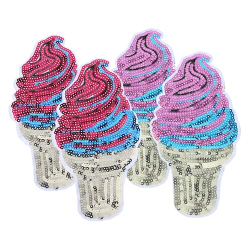 SHINEOFI 4 Stück Eiscreme Pailletten Aufnäher DIY Dekorative Applikationen für T Shirts Jeans und Hüte Einfache Anwendung Gestaltung und Vielseitige Verwendung SHINEOFI 4 Stück Eiscreme Pailletten Aufnäher DIY Dekorative Applikationen für T Shirts Jeans und Hüte Einfache Anwendung Gestaltung und Vielseitige Verwendung von SHINEOFI