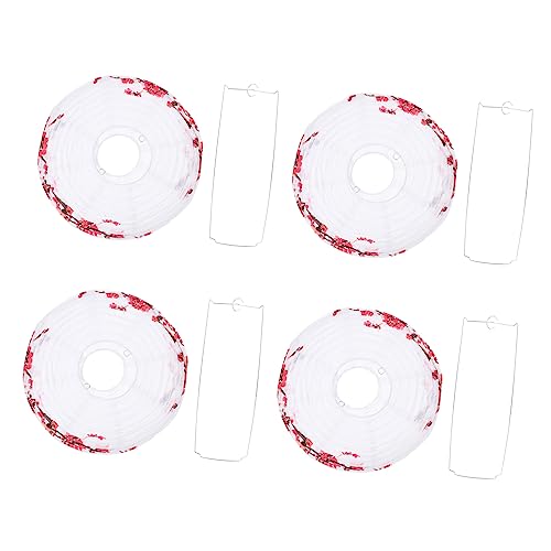 SHINEOFI 4 Stück Faltbare Papierlaternen im Pflaumenblüten Design Chinesische Deko für Hochzeiten Partys Neujahr und Vielseitige Hängende und Stehende Laternen für Festliche Anlässe von SHINEOFI