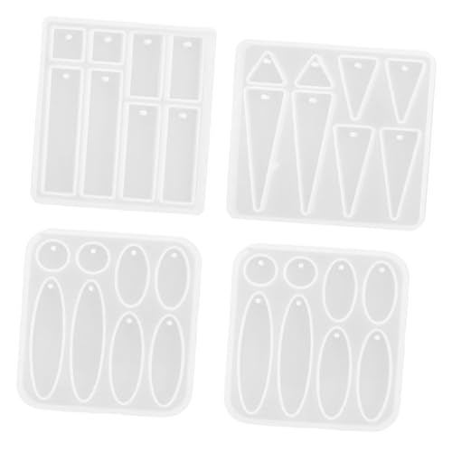 SHINEOFI 4 Stück Geometrische Epoxidharz Molds für Oval Rechteckig und Dreieckig für Diy Schmuckprojekte Schlüsselanhänger und Anhänger von SHINEOFI