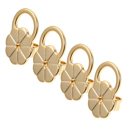SHINEOFI 4 Stück Goldplattierte Ohrstecker Verschlüsse Blumenform Antidrop Stütze für Schwere Ohrringe Hypoallergen Sicherer Halt Komfortabler Ohrstecker Ersatz für Damen und Herren von SHINEOFI