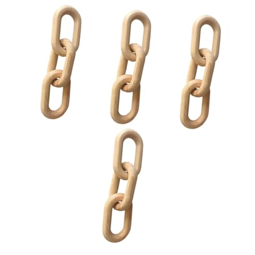 SHINEOFI 4 Stück Holzdekoration Holzkette Wanddekoration Desktop Ornamente Kette Hintergrunddekoration Holzschnalle Mit 3 Ringen Holzkette 255 X 7 X 2 Cm Bauernhaus von SHINEOFI