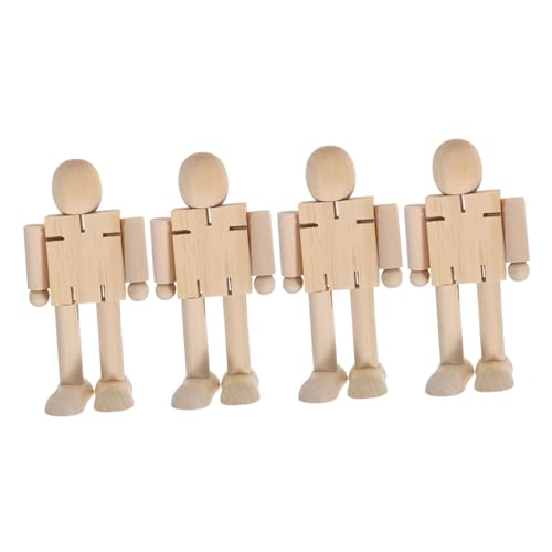 SHINEOFI 4 Stück Holzroboter Puppenkörper Holzfiguren Menschen Peg-Puppe Naturkörper Gelenk Roboterstatue aus Holz Holzmenschen zum Basteln Holzpegpuppe Roboterfigur aus Holz Beige SHINEOFI 4 Stück Holzroboter Puppenkörper Holzfiguren Menschen Peg-Puppe Naturkörper Gelenk Roboterstatue aus Holz Holzmenschen zum Basteln Holzpegpuppe Roboterfigur aus Holz Beige von SHINEOFI