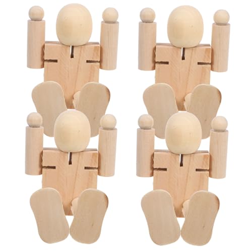 SHINEOFI 4 Stück Holzroboter Puppenkörper Holzpuppen zum Holzfiguren hölzerne Roboter-Stöpselpuppen Holzpegpuppe menschenfigur aus Holz Figur mit Holzpflockkörpern Peg-Puppen Beige SHINEOFI 4 Stück Holzroboter Puppenkörper Holzpuppen zum Holzfiguren hölzerne Roboter-Stöpselpuppen Holzpegpuppe menschenfigur aus Holz Figur mit Holzpflockkörpern Peg-Puppen Beige von SHINEOFI