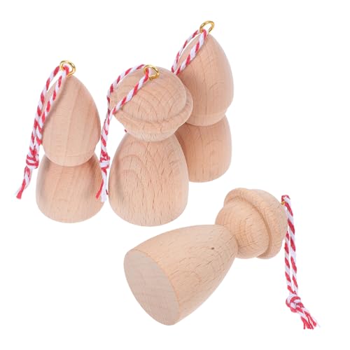 SHINEOFI 4 Stück Kleiner Mann-anhänger Aus Holz Unvollendet Malen Dekorativ Puppenkörper Aus Holzpflöcken Holzklammern Zum Basteln Unfertige Holzpflockpuppe Menschen Figur Beige Hölzern von SHINEOFI