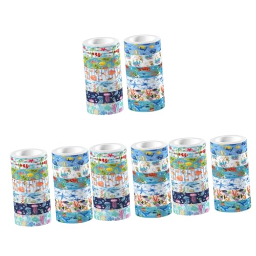 SHINEOFI 4 Stück Kunsthandwerk Klebeband Zeitschriftenaufkleber für Szene Scrapbooking -Vorräte nautisches Washi-Tape Stempel-Briefband-Aufkleber Washi-Tape-Aufkleber von SHINEOFI