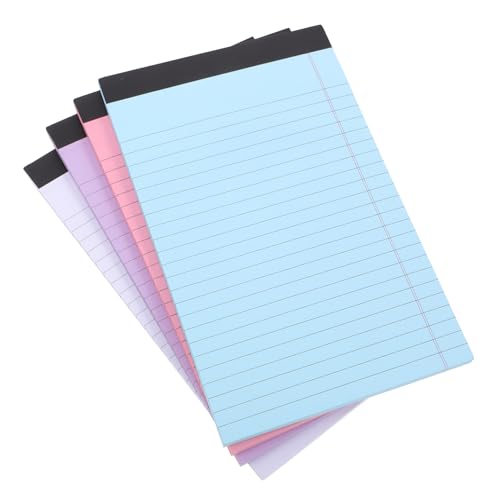 SHINEOFI 4 Stück Liniert Notizblöcke Pastellfarben Schreibblöcke mit Perforierten für Schule Büro und Notizen für To Do Listen und Memo Notizen von SHINEOFI