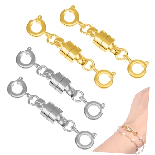 SHINEOFI 4 Stück Magnetische Halskettenverschlüsse Und Verschlüsse Halsketten Kupfer Magnetverschluss Magnetverschlüsse Verschlüsse von SHINEOFI